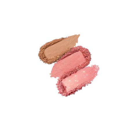 multi finish trio blush & bronzer palette - 01 - Coral