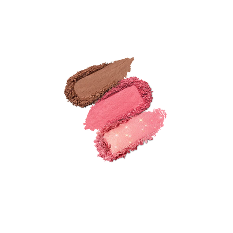 multi finish trio blush & bronzer palette - 03 - Pink