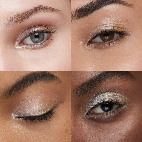 bright duo eyeshadow - 01 Metallic White / True Gold